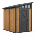 Gartenhaus 200 x 140 x 210 cm aus Holz und Metall in Anthrazit Braun mit Pultdach