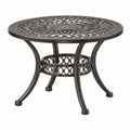 Runder Gartentisch 107 cm Metall dunkelbraun - dekoratives Gitterdesign für Außenbereich
