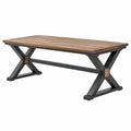 Gartentisch 200 x 100 x 75 cm Holz Metall Braun Schwarz Industriestil