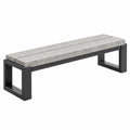Gartenbank 180 x 40 x 45 cm in Grau und Schwarz mit Betonoptik und Metallgestell