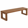 Sitzbank 180 x 40 x 45 cm aus Massivholz Braun mit Lattenfläche
