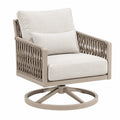 Drehbarer Loungesessel 82 x 85 x 91 cm Taupe Metall Seilgeflecht