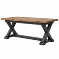 Esstisch 180 x 90 x 76 cm aus Holz Braun Schwarz im Landhausstil