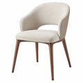 Polsterstuhl 60 x 61 x 80 cm Stoff Beige Holzgestell Esszimmer Modern