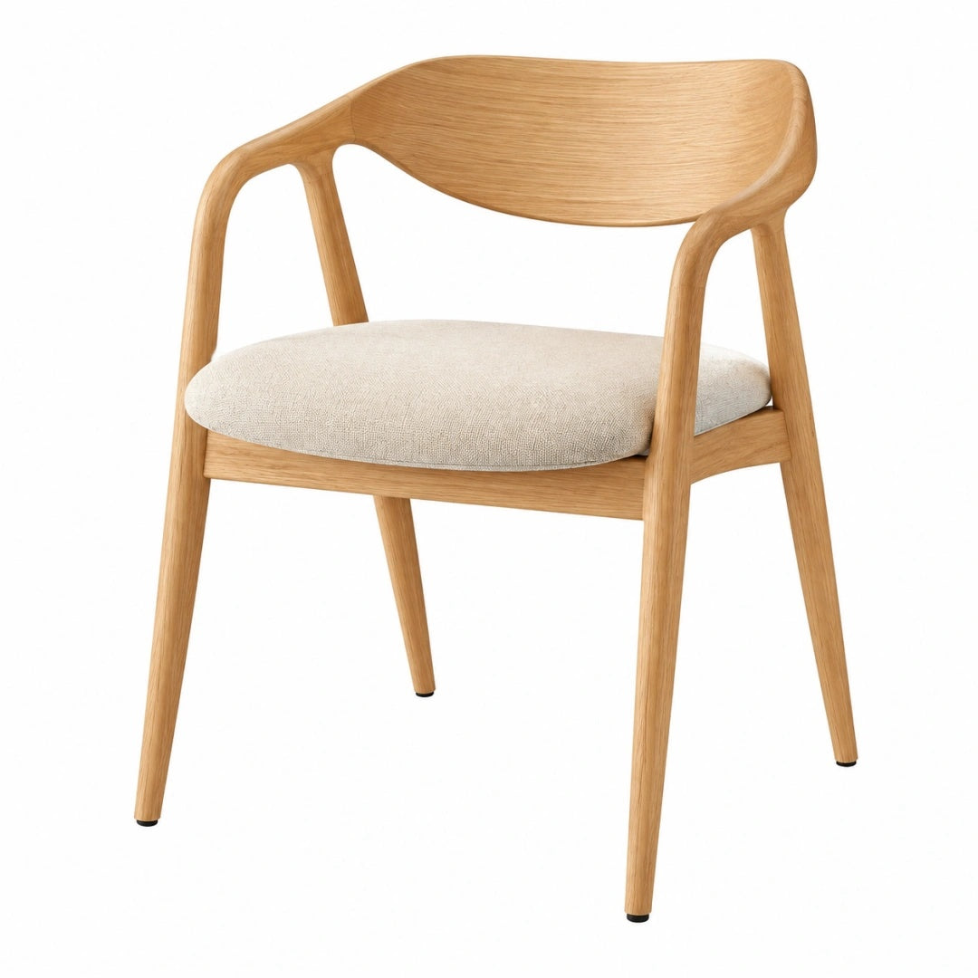 Esszimmerstuhl 55 x 57 x 76 cm Holz Beige gepolstert skandinavisch